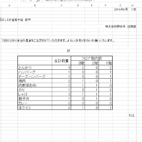 FAX注文票を生成します