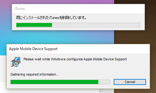Please wait while WIndows configures Apple Mobile Device Support