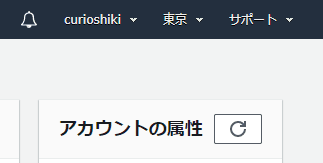 画面右上のリージョン、東京になっている