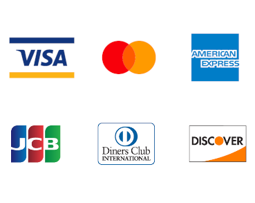 Squareの決済サービス　VISA Master AMEX JCB Diners DISCOVER